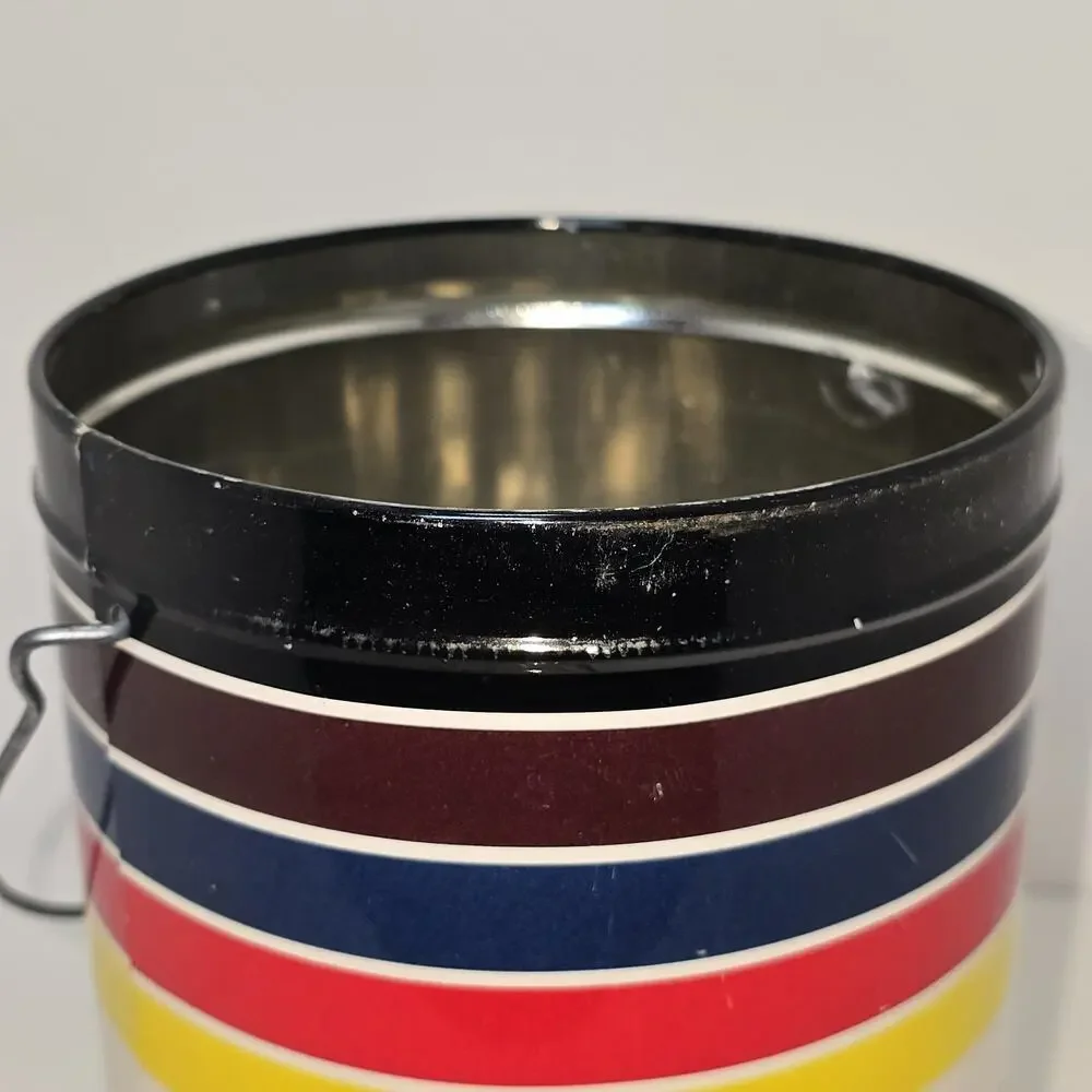 Vintage Stanley Roberts Spectrum Flatware Canister – Mid Century Modern Striped